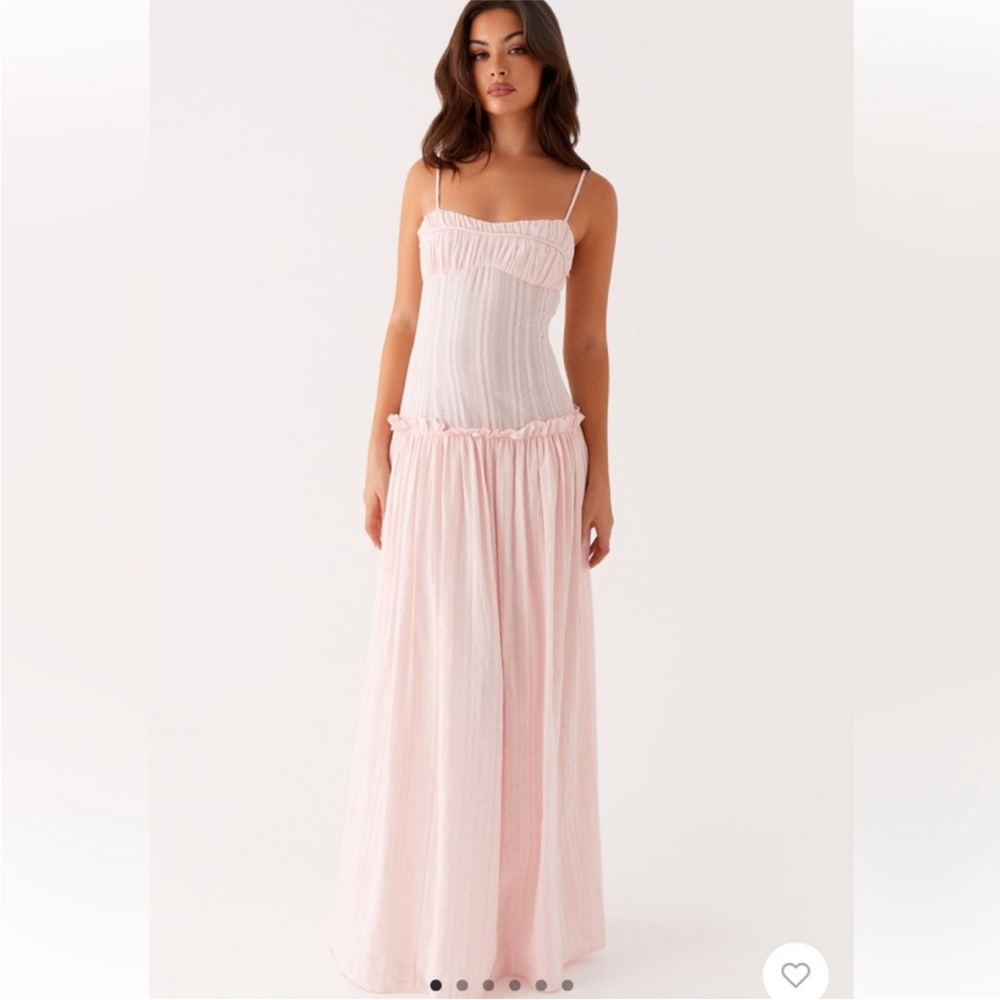 Peppermayo Jacinda Drop Waist Maxi Dress - Pink Blush - size 6